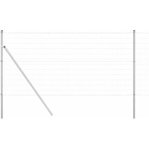 vidaXL Zaun mit Pfosten Silber 1.4 x 10 m Stahl