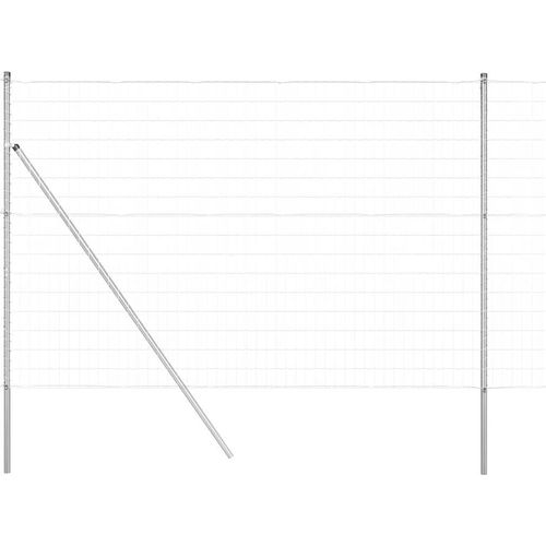 vidaXL Zaun mit Pfosten Silber 1.6 x 10 m Stahl