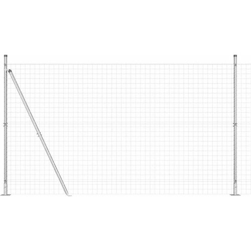 vidaXL Zaun mit Pfosten Silber 1.4 x 10 m Stahl