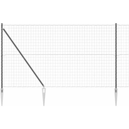 vidaXL Zaun mit Pfosten Grau 1.6 x 10 m Stahl