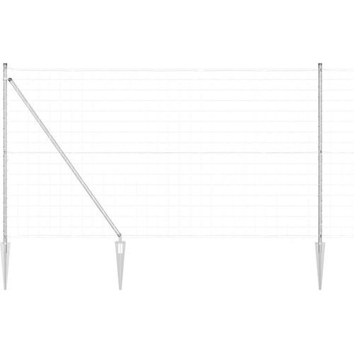 vidaXL Zaun mit Pfosten Silber 1.6 x 10 m Stahl