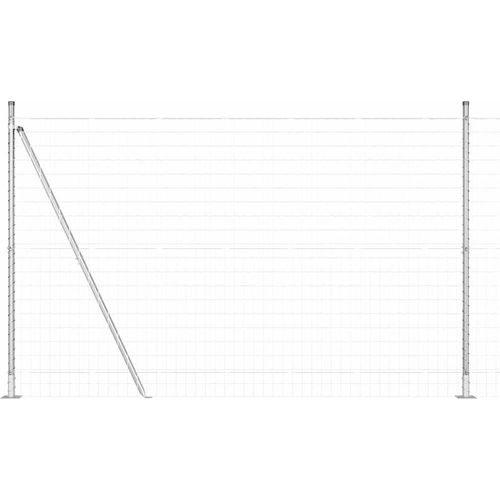 vidaXL Zaun mit Pfosten Silber 1.6 x 10 m Stahl