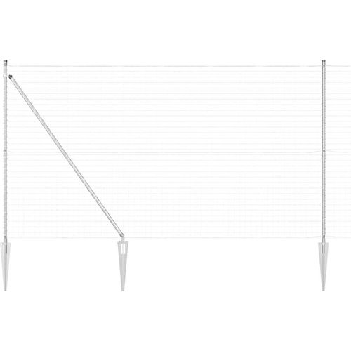 vidaXL Zaun mit Pfosten Silber 1.6 x 10 m Stahl