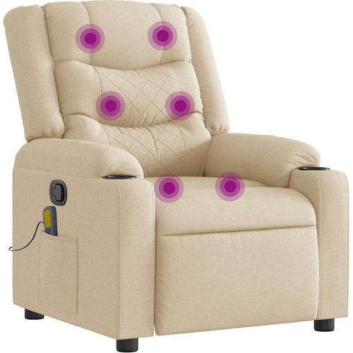 vidaXL Massagesessel Creme Stoff