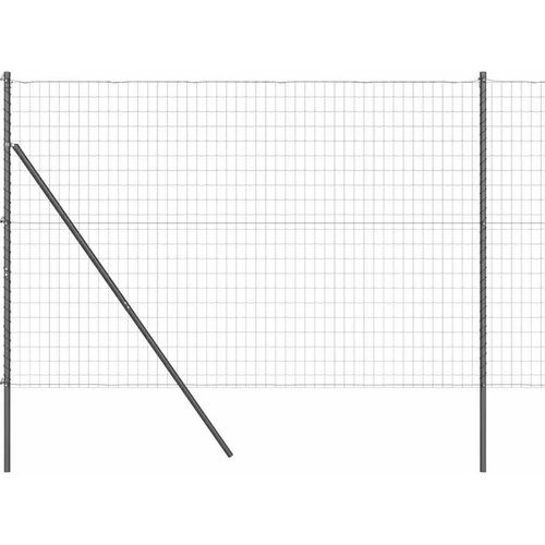 vidaXL Zaun mit Pfosten Grau 1.6 x 10 m Stahl