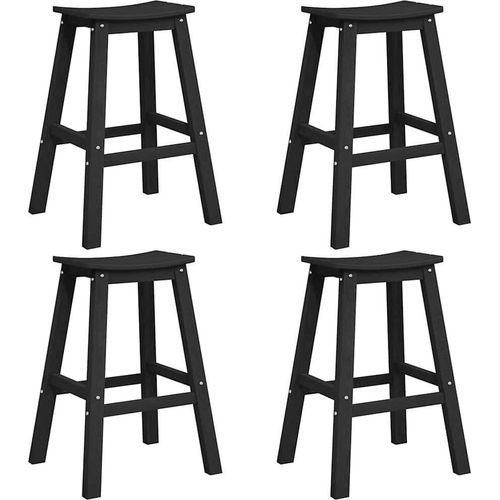 vidaXL Garten Bar Set 4 pcs Schwarz HDPE