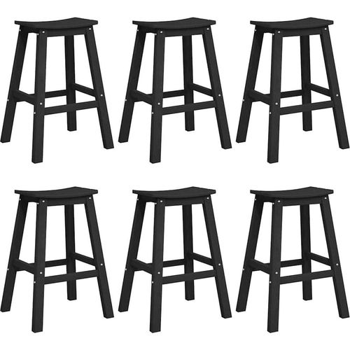 vidaXL Garten Bar Set 6 pcs Schwarz HDPE