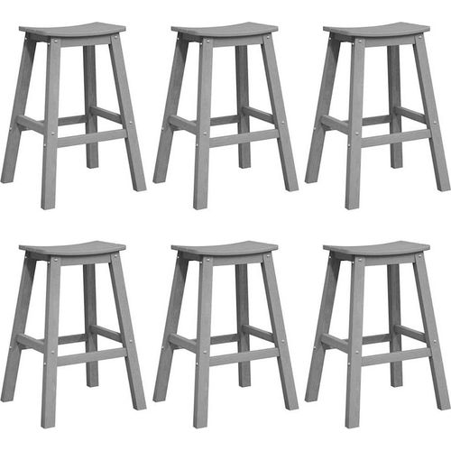 vidaXL Garten Bar Set 6 pcs Hellgrau HDPE