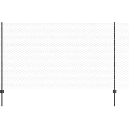 vidaXL Zaun mit Pfosten Grau 1.4 x 25 m Stahl
