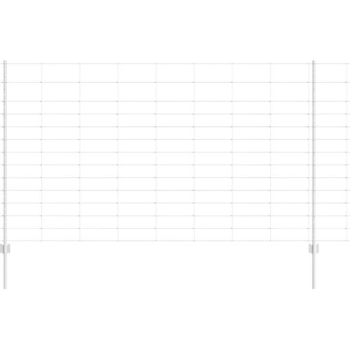 vidaXL Zaun mit Pfosten Silber 1.4 x 50 m Stahl