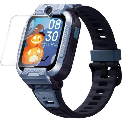 Kinder Smartwatch mit Videoanruf, GPS-Tracking, SOS-Notruf, 4G Telefonfunktion, Dualkamera, wasserdicht, Lern- & Sportmodi
