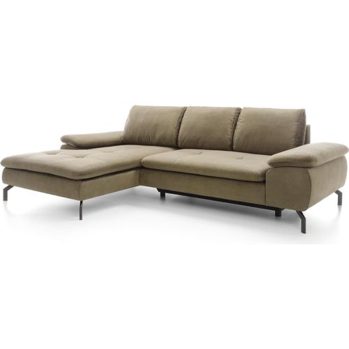 FURNLUX Ecksofa Vespa Grün Und Schwarz 265cm / Hauptfarbe: Grün / Abmessungen: 265 x 82 x 170 cm