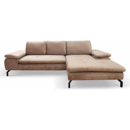 FURNLUX Ecksofa Vespa Beige Und Schwarz 265cm / Hauptfarbe: Beige / Abmessungen: 265 x 82 x 170 cm