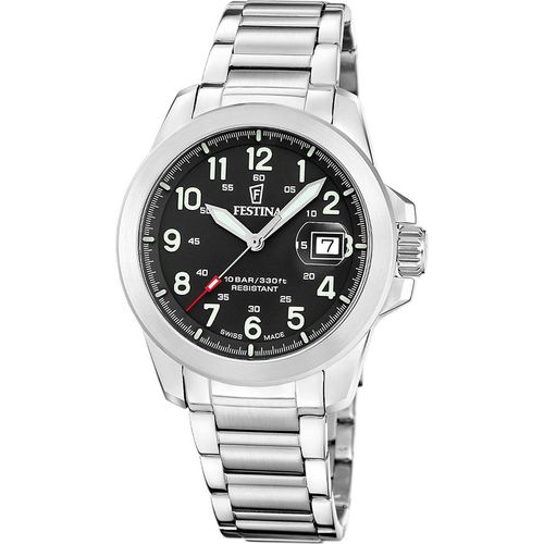 Festina F20081/4 Herren-Quarzuhr Stahl/Schwarz mit 3 Bändern