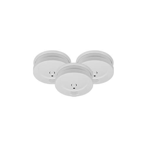 Brennenstuhl Feuermelder 3er-Set RM C 9010, 85 dB Alarmsignal, Testknopf, austauschbare 9V-Batterie, ⌀ 100 x H 35 mm, weiß