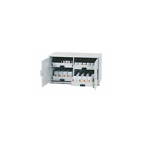 Säuren- und Laugen-Unterbauschrank asecos SL-CLASSIC-UB, Flügeltüren, Front Lichtgrau, B 1100 x T 570 x H 600 mm