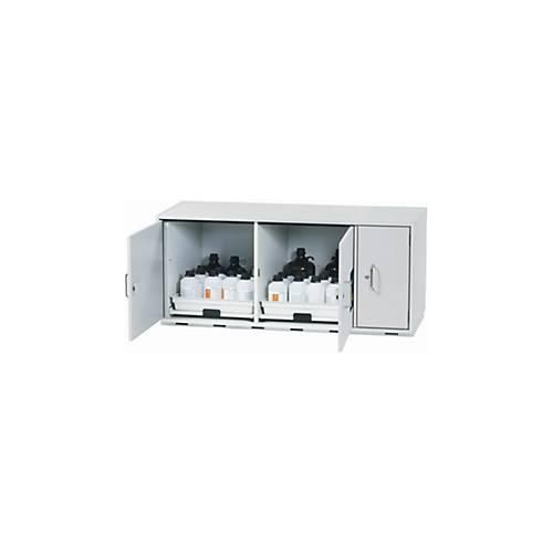Säuren- und Laugen-Unterbauschrank asecos SL-CLASSIC-UB, Flügeltüren, Front Lichtgrau, B 1400 x T 570 x H 600 mm