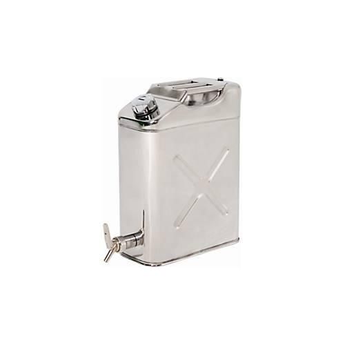 Sicherheitsbehälter, Edelstahl 1.4301 poliert, 20 l, B 170 x T 445 x H 470 mm, Schraubverschluss, Belüftungsventil