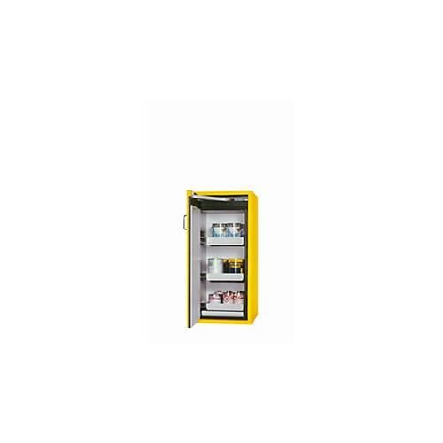 Sicherheitsschrank Typ 90 asecos S-PEGASUS-90, Flügeltür mit Schließ-Automatik, Anschlag links, Front Sicherheitsgelb, B 596 x T 616 x H 1298 mm