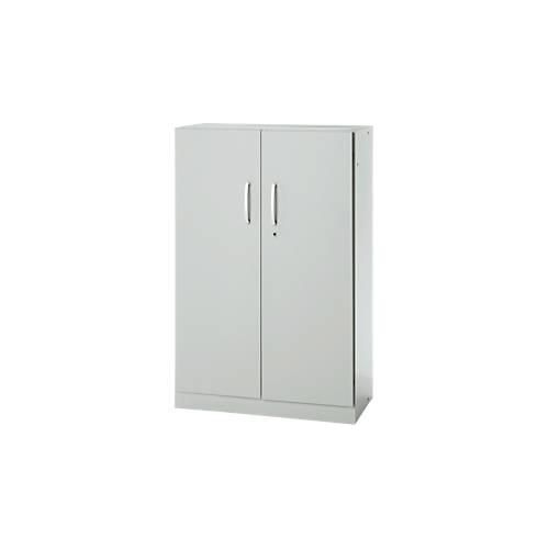 Büroschrank, 3OH, abschließbar, mit aufliegenden Türen, B 800 mm, Lichtgrau