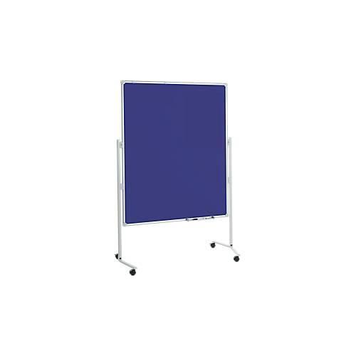 MAUL Moderationstafel Pro, B 1200 x H 1500 mm, Whiteboard/Textil, blau