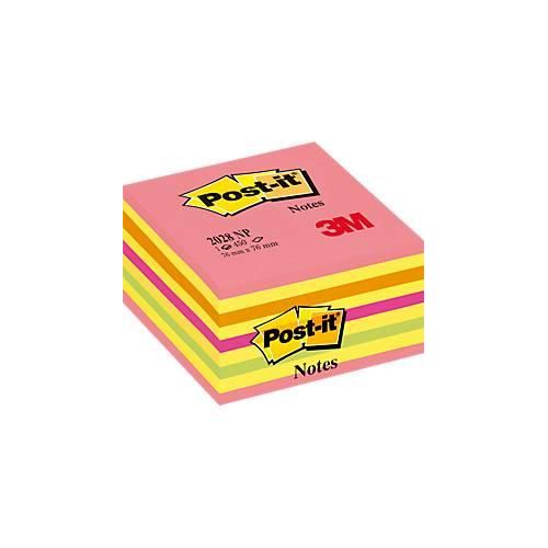 POST-IT Haftnotiz Würfel, 76 mm x 76 mm, neonpink