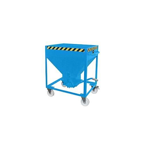 Silobehälter Typ SR 375, Räder, Inhalt 375 Liter, blau RAL 5012