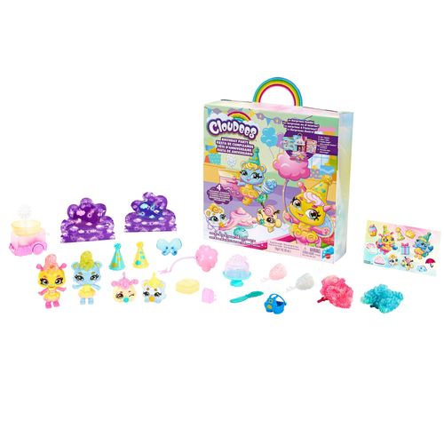 Cloudees Sammelfiguren Geburtstagsparty Spielset mit Wolkentieren und Knete