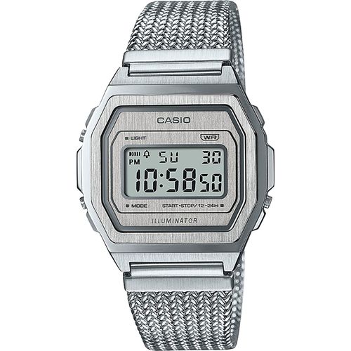 Casio Digitaluhr Armbanduhr Vintage A1000MA-7EF Meshband