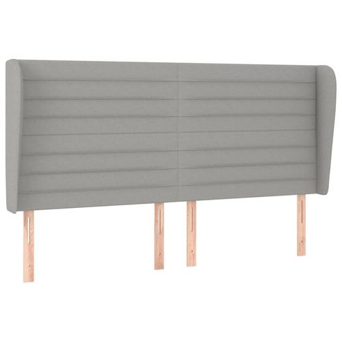 vidaXL Kopfteil mit Ohren Hellgrau 183x23x118/128 cm Stoff