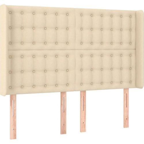 vidaXL Kopfteil mit Ohren Creme 147x16x118/128 cm Stoff