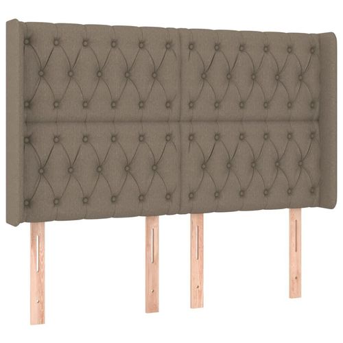 vidaXL Kopfteil mit Ohren Taupe 163x16x118/128 cm Stoff
