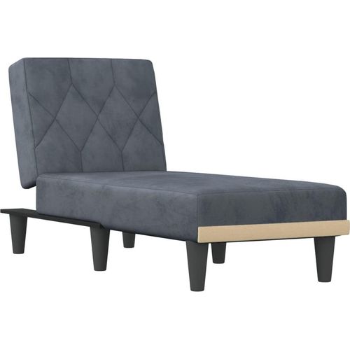 vidaXL Chaiselongue Dunkelgrau Samt