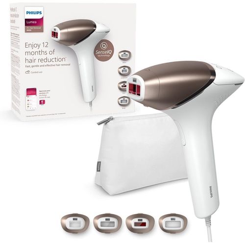 Philips IPL-Haarentferner Lumea IPL Haarentfernungsgerät 8000 Series Haarentferner Damen Herren, 450000 Lichtimpulse, 4 Aufsätze, Frauen, Männer