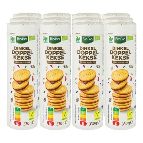 BioBio Dinkel Doppelkeks Naturland 330 g, 12er Pack