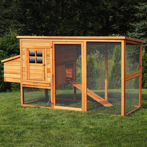 MyAnimal Hühnerstall für 4 Hühner MH-04 mit Eiablage, wasserabweisendes Dach, schutzimprägniert (Braun)