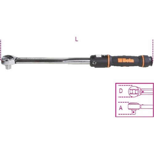 BETA Drehmomentschlüssel 10-50Nm 3/8 mit Umschaltknarre für rechstgängigen Anzug/Genauigkeit ± 3% 666N/5