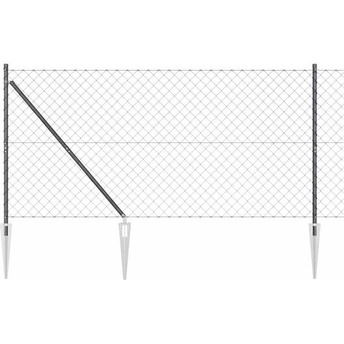vidaXL Kettengliedzaun mit Pfosten Grau 1.4 x 10 m Stahl