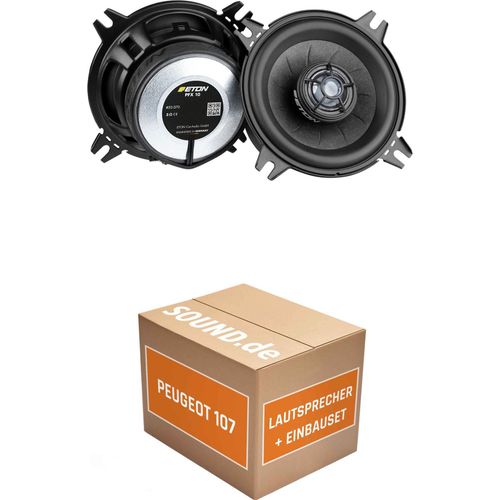 Lautsprecher Boxen Einbaupaket Armaturenbrett Eton PFX10 passend für Peugeot 107 | 2x Tief-Mitteltöner mit integriertem Hochtöner 80W MAX