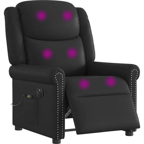 Relaxsessel Massage Elektrisch Glänzend Schwarz Kunstleder