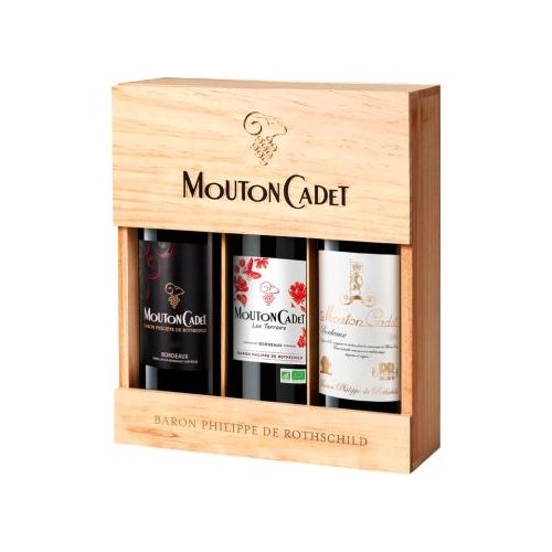 Wein Geschenkset Mouton Cadet Panache - Baron Philippe de Rothschild - 3 fl