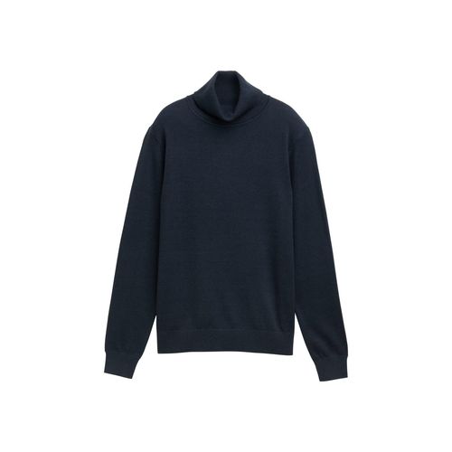 TOM TAILOR Damen Basic Rollkragenpullover, blau, Uni, Gr. XXL