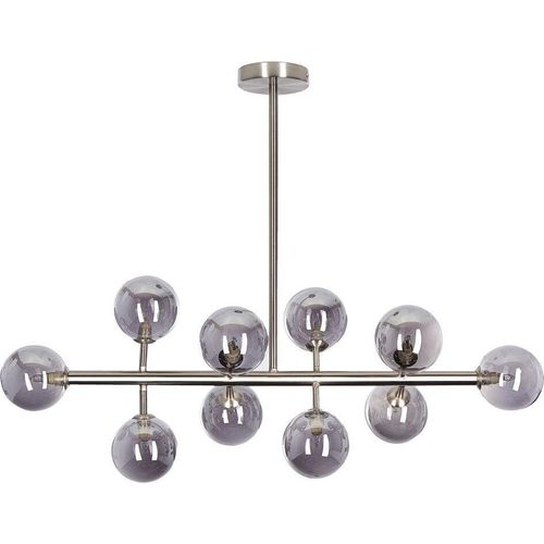 BELIANI Hängeleuchte mit 10 silberfarbenen Stahllampen Wohnzimmer Esszimmer modern minimalistisch