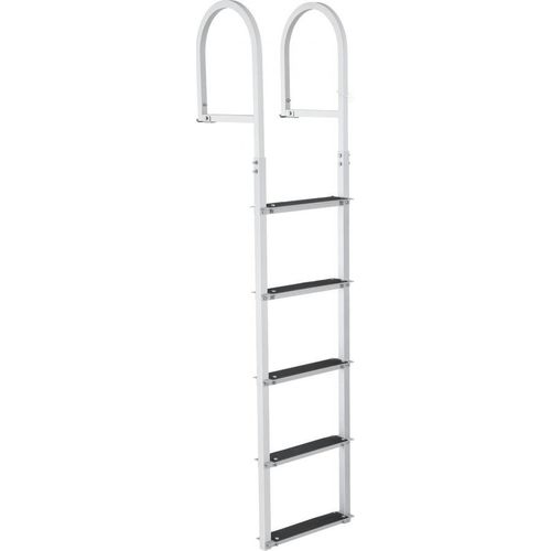 Dockleiter 5 Stufen abnehmbar - 227 kg Tragkraft - Aluminiumlegierung - 8 cm breite Stufen - rutschfeste Gummimatte - ideal für Boote, Seen, Schwimmbäder und Meere