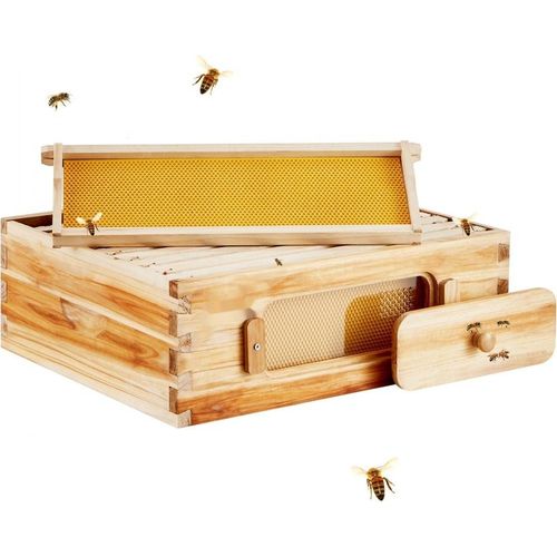 Bienenbeute Zander 10-Rähmchen Bienenstock - Imkereibedarf mit transparenten Bienenfenstern - Robuste und langlebige Bienenbehausung