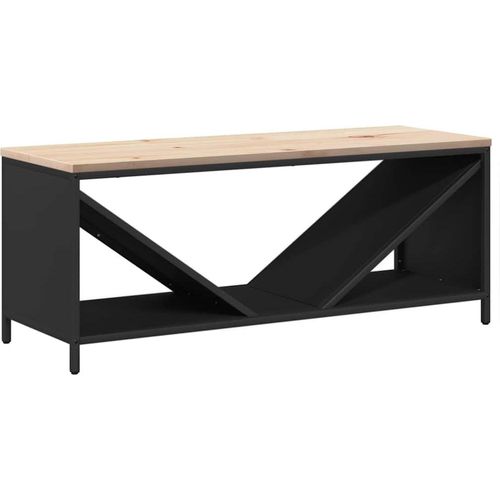 vidaXL Brennholzregal mit Holzplatte Schwarz 100,5x35,5x40 cm