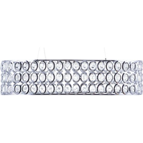 BELIANI Hängeleuchte Silber Metall 4-flammig ovaler Schirm mit Kristallen aus Acrylglas Moderner Glamouröser Stil