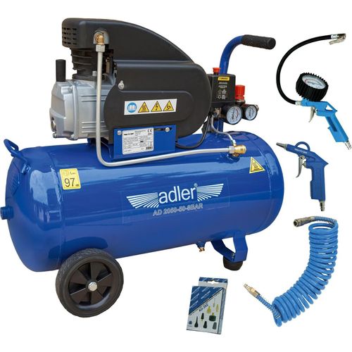 Kompressor Adler 50L Ad 2050-50-8Bar 230V mit Zubehörsatz