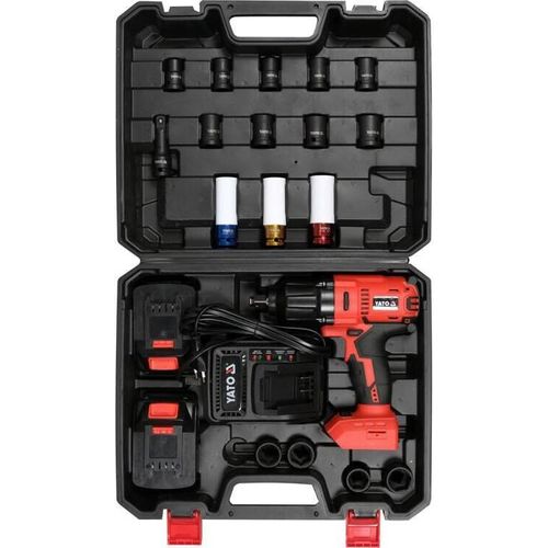 Yato YT-82807 Elektroschrauber und Schraubenschlüssel de impact 2600 RPM Schwarz, Rot