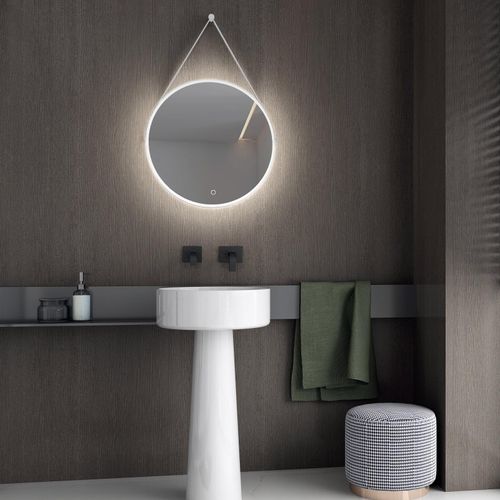 LED Lichtspiegel Badspiegel 2884 Rund - Aluminium, Acryl - Anti-Beschlag - Ambilight - Ø 60 cm